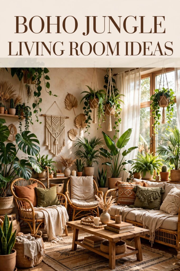 Boho Jungle Living Room Ideas That Bring Lush, Relaxed Style Indoors