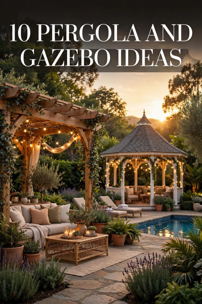 10 Pergola and Gazebo Ideas for Backyards, Rooftops, and Pool Decks