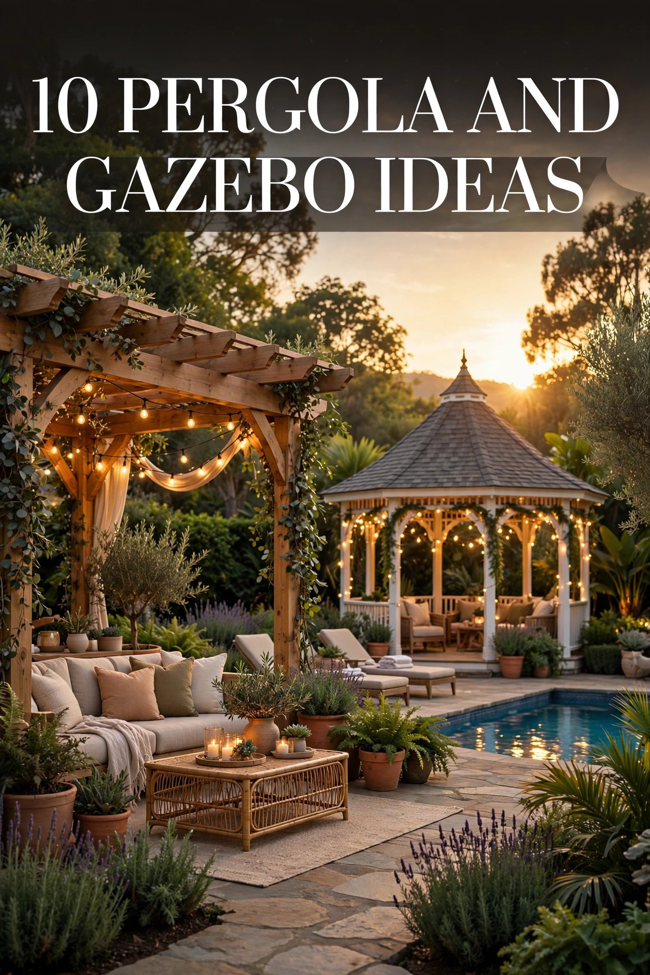 10 Pergola and Gazebo Ideas for Backyards, Rooftops, and Pool Decks